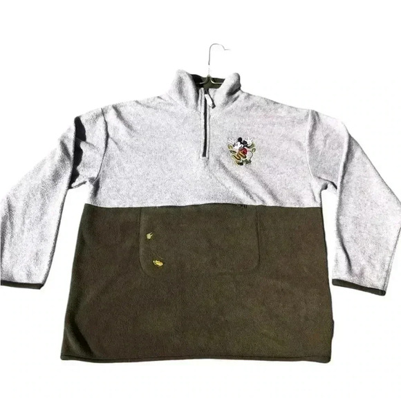 Disney Mickey Unlimited Mickey Mouse Embroidered Fleece 1/4 Zip Pull Over Size S - Picture 1 of 2